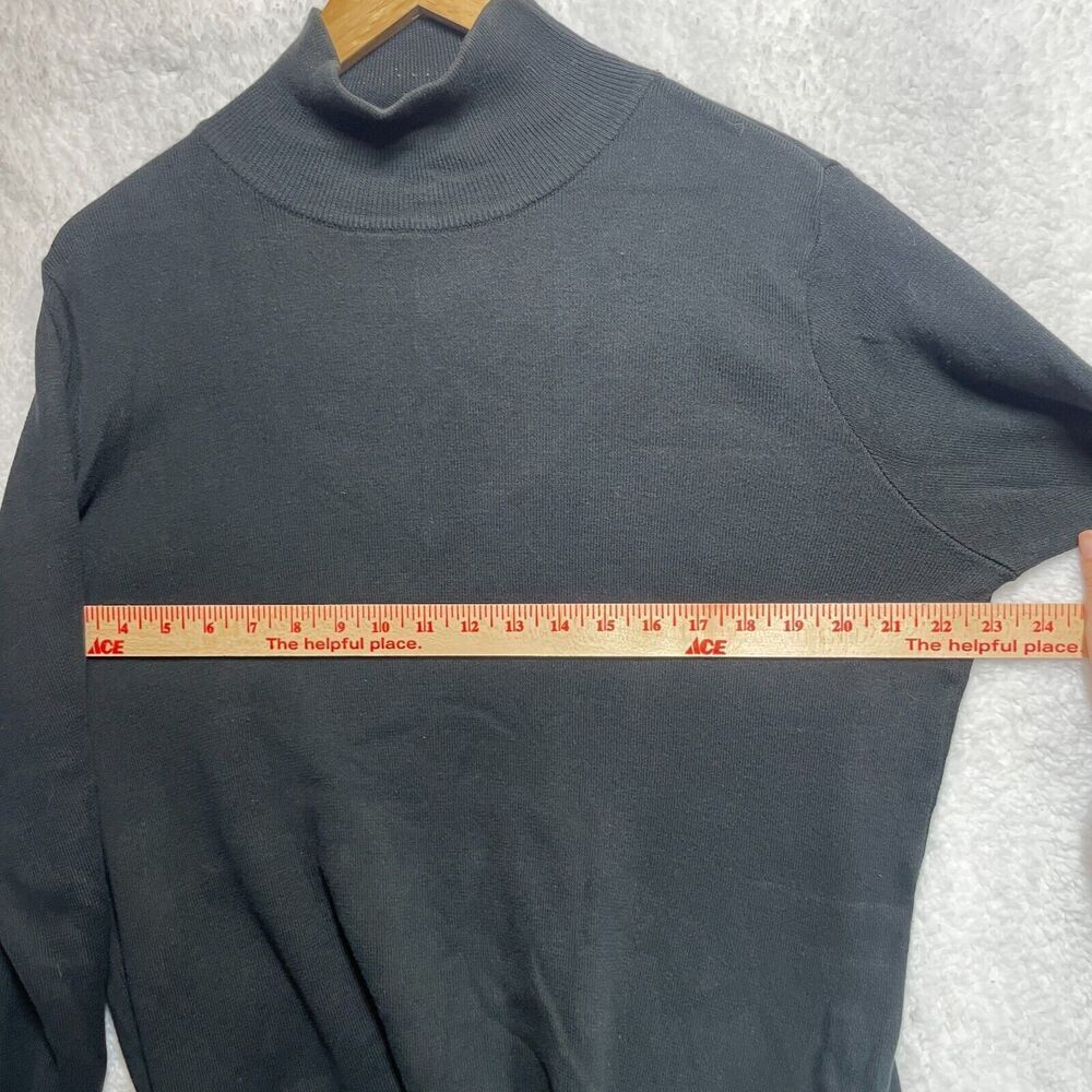 Peruvian Connection XL Black Pima Cotton Turtleneck Sweater Peru Minimalist Soft - Picture 6 of 10